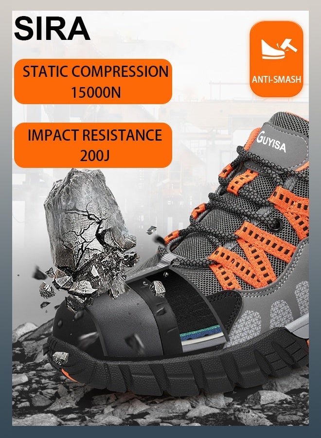 SIRA Safety Work Shoes for Men - Anti-Slip Steel Toe Work Boots with Breathable Mesh, Comfortable Lightweight Design for Warehouse, Factory & Construction Site - Image 3